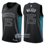 Camiseta Hornets Kemba Walker Ciudad 2017-18 Negro