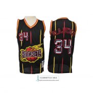 Camiseta Houston Rockets Hakeem Olajuwon Negro