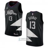 Camiseta Los Angeles Clippers Paul George NO 13 Statement 2022-23 Negro