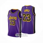 Camiseta Los Angeles Lakers LeBron James NO 23 Statement 2024-25 Violeta