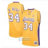 Camiseta Los Angeles Lakers Shaquille O'Neal Mitchell & Ness 1999-00 Amarillo