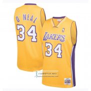 Camiseta Los Angeles Lakers Shaquille O'Neal Mitchell & Ness 1999-00 Amarillo