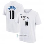 Camiseta Manga Corta Brooklyn Nets Ben Simmons Ciudad 2022-23 Blanco