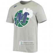 Camiseta Manga Corta Dallas Mavericks Hardwood Classics Gris