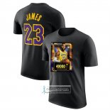 Camiseta Manga Corta Los Angeles Lakers James NO 23 Commemorative Negro