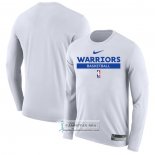 Camiseta Manga Larga Golden State Warriors Practice Performance 2022-23 Blanco