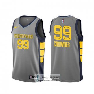 Camiseta Memphis Grizzlies Jae Crowder Ciudad Gris