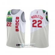 Camiseta Milwaukee Bucks Khris Middleton Earned Blanco