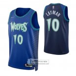 Camiseta Minnesota Timberwolves Jake Layman NO 10 Ciudad 2021-22 Azul