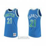 Camiseta Minnesota Timberwolves Kevin Garnett NO 21 Hardwood Classics Throwback Azul