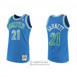 Camiseta Minnesota Timberwolves Kevin Garnett NO 21 Hardwood Classics Throwback Azul