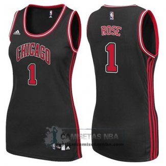 Camiseta Mujer Bulls Rose Negro