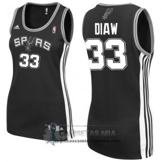 Camiseta Mujer Spurs Diaw Negro