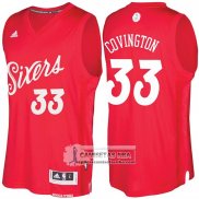 Camiseta Navidad 76ers Robert Covington 2016 Rojo