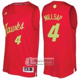 Camiseta Navidad Hawks Paul Millsap 2016 Rojo