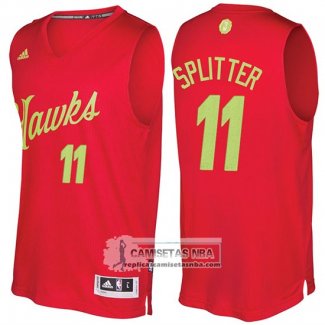 Camiseta Navidad Hawks Tiago Splitter 2016 Rojo