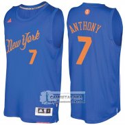 Camiseta Navidad Knicks Carmelo Anthony 2016 Azul