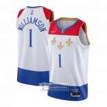 Camiseta New Orleans Pelicans Zion Williamson Ciudad 2020-21 Blanco