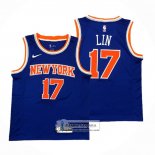 Camiseta New York Knicks Jeremy Lin NO 17 Icon Azul