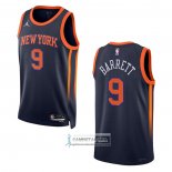 Camiseta New York Knicks RJ Barrett NO 9 Statement 2022-23 Negro