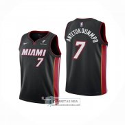 Camiseta Nino Miami Heat Giannis Antetokounmpo NO 7 Icon Negro