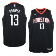 Camiseta Nino Rockets James Harden Statement 2017-18 Negro