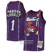 Camiseta Nino Toronto Raptors Tracy Mcgrady NO 1 Mitchell & Ness 1998-99 Violeta