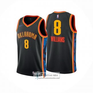 Camiseta Oklahoma City Thunder Jaylin Williams NO 8 Ciudad 2024-25 Negro