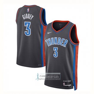 Camiseta Oklahoma City Thunder Josh Giddey NO 3 Ciudad 2022-23 Gris