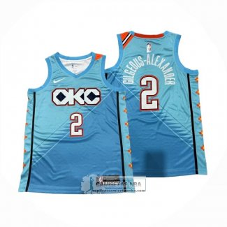 Camiseta Oklahoma City Thunder Shai Gilgeous Alexander NO 2 Ciudad 2018-19 Azul