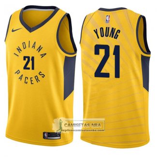 Camiseta Pacers Thaddeus Young Statement 2017-18 Oro