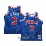 Camiseta Philadelphia 76ers Allen Iverson NO 3 Asian Heritage Throwback 1996-97 Azul