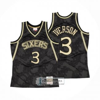 Camiseta Philadelphia 76ers Allen Iverson NO 3 Mitchel & Ness 1996-97 Negro