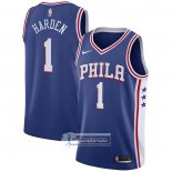 Camiseta Philadelphia 76ers James Harden NO 1 Icon Azul