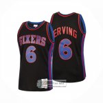 Camiseta Philadelphia 76ers Julius Erving NO 6 Mitchell & Ness 1976-77 Negro
