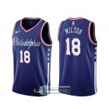 Camiseta Philadelphia 76ers Shake Milton Ciudad 2019-20 Azul