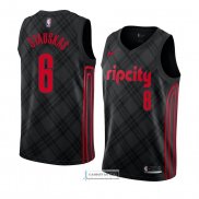 Camiseta Portland Trail Blazers Nik Stauskas Ciudad 2018 Negro