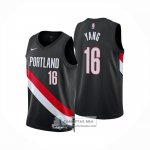 Camiseta Portland Trail Blazers Yang Hansen NO 16 Icon 2025-26 Negro