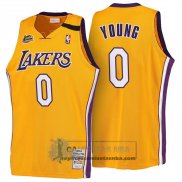 Camiseta Retro 1999-00 Lakers Young Amarillo