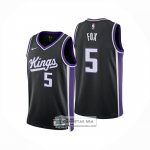 Camiseta Sacramento Kings DeAaron Fox NO 5 Icon 2024-25 Negro
