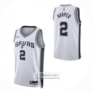 Camiseta San Antonio Spurs Dylan Harper NO 2 Association 2025-26 Blanco
