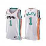 Camiseta San Antonio Spurs Lonnie Walker NO 1 Ciudad 2021-22 Blanco