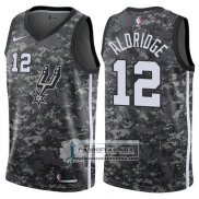 Camiseta Spurs Aldridge Ciudad 2017-18 Gris