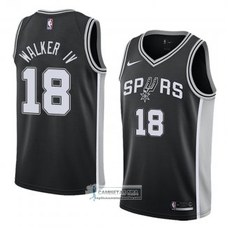 Camiseta Spurs Lonnie Walker Iv Icon 2017-18 Negro