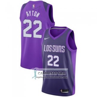 Camiseta Suns Deandre Ayton Ciudad 2017-18 Violeta