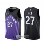 Camiseta Toronto Raptors Alex Len Earned 2020-21 Negro Violeta