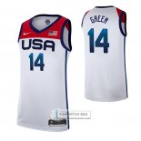 Camiseta USA 2021 Draymond Green NO 14 Blanco