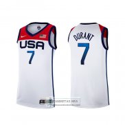 Camiseta USA 2021 Kevin Durant NO 7 Blanco