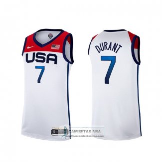 Camiseta USA 2021 Kevin Durant NO 7 Blanco