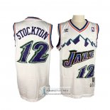 Camiseta Utah Jazz John Stockton Retro Blanco